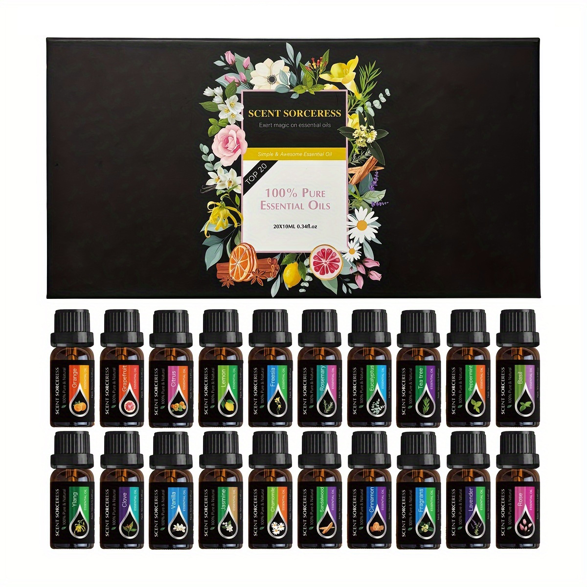 Candle Making Supplies Fragrance Oils - 20pcs/set Black Classic Essential Oil Set