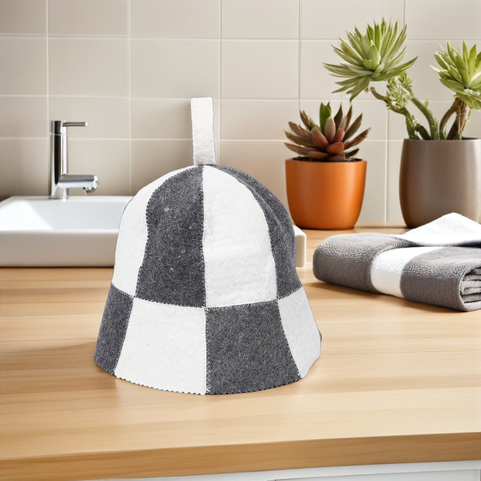 1Set Sauna Kit Felt Hat with M - Heat Resistant Mat avaliação e preço