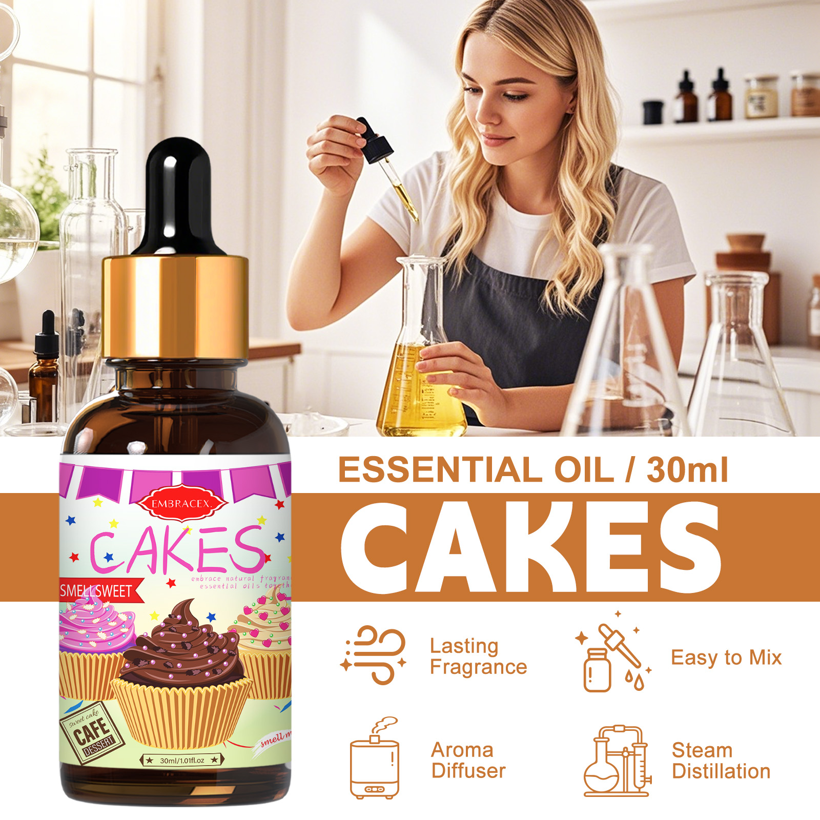 30ml Cakes Essential Oil Car S - Candle Making Supplies Fragrance Oils avaliação e preço