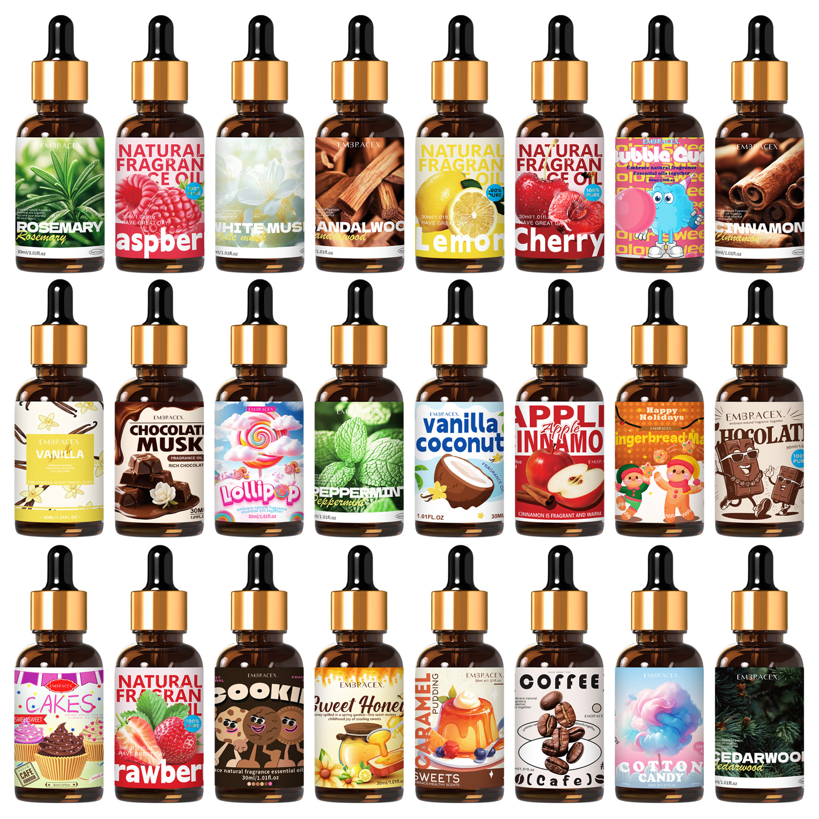 36 type 30ml Essential Oil Lon - Candle Making Supplies Fragrance Oils avaliação e preço