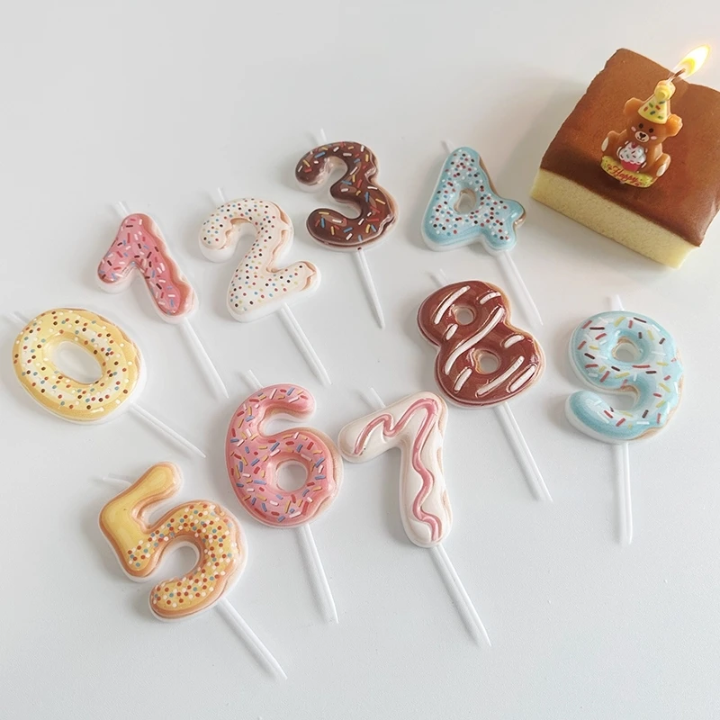 Sweet Donut Number Candle 0-9  - Zebra Candle Supplies avaliação e preço
