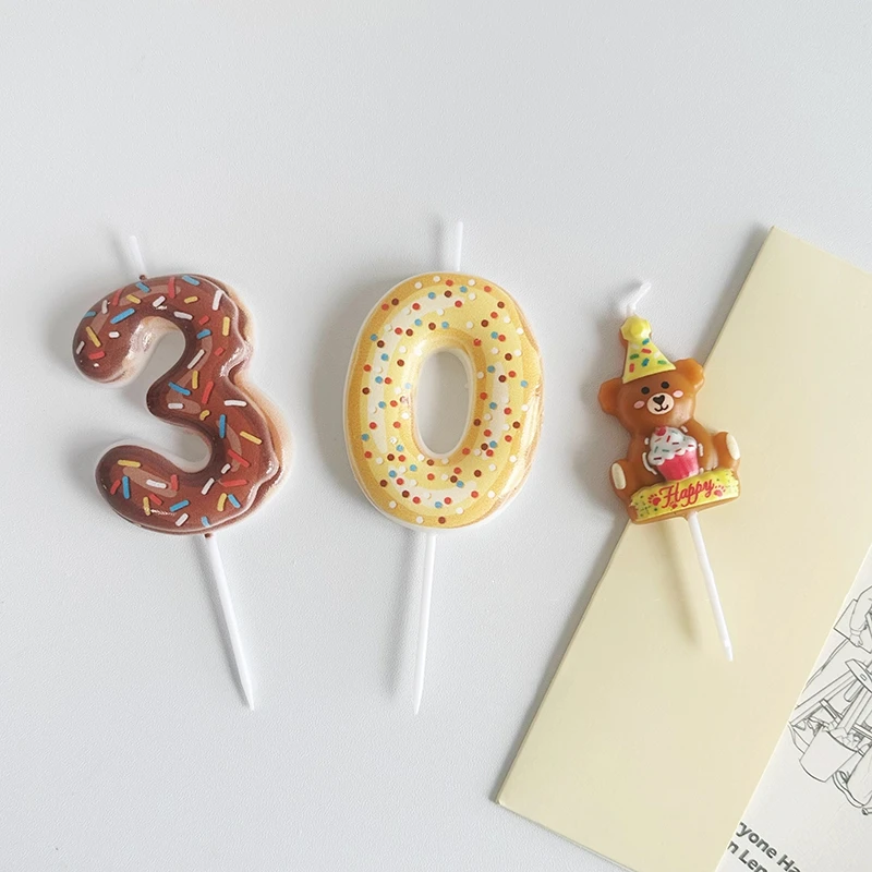 Sweet Donut Number Candle 0-9  - Zebra Candle Supplies avaliação e preço