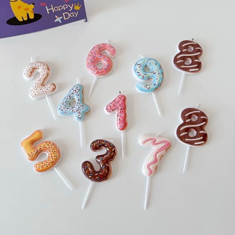 Sweet Donut Number Candle 0-9  - Zebra Candle Supplies avaliação e preço