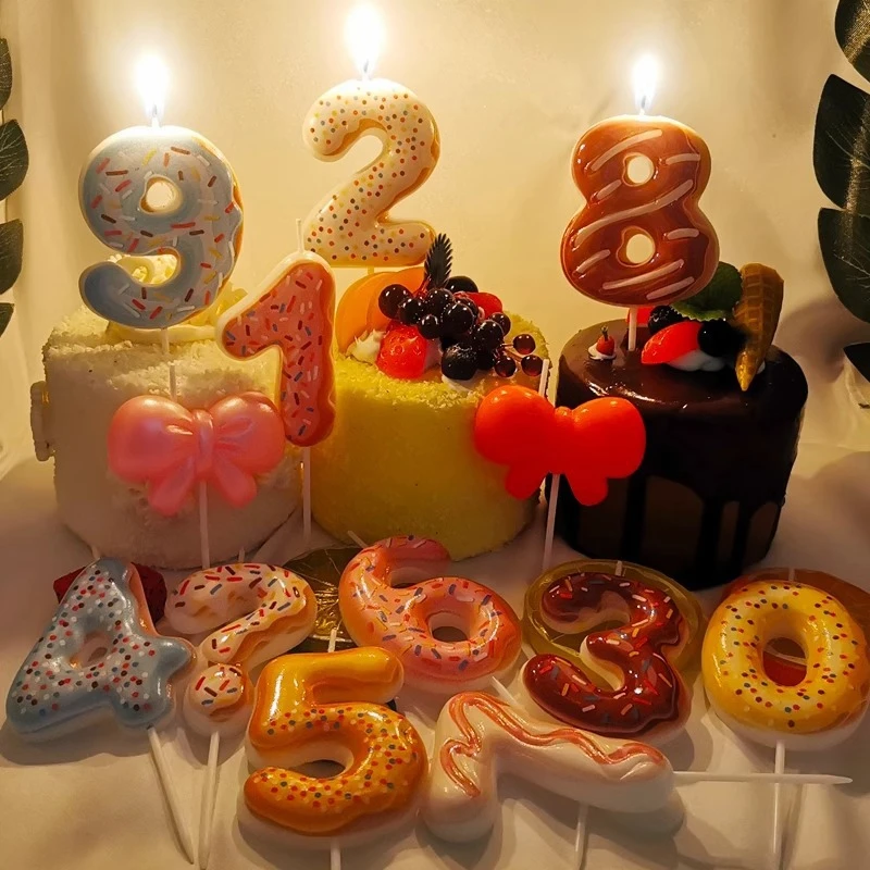 Sweet Donut Number Candle 0-9  - Zebra Candle Supplies avaliação e preço