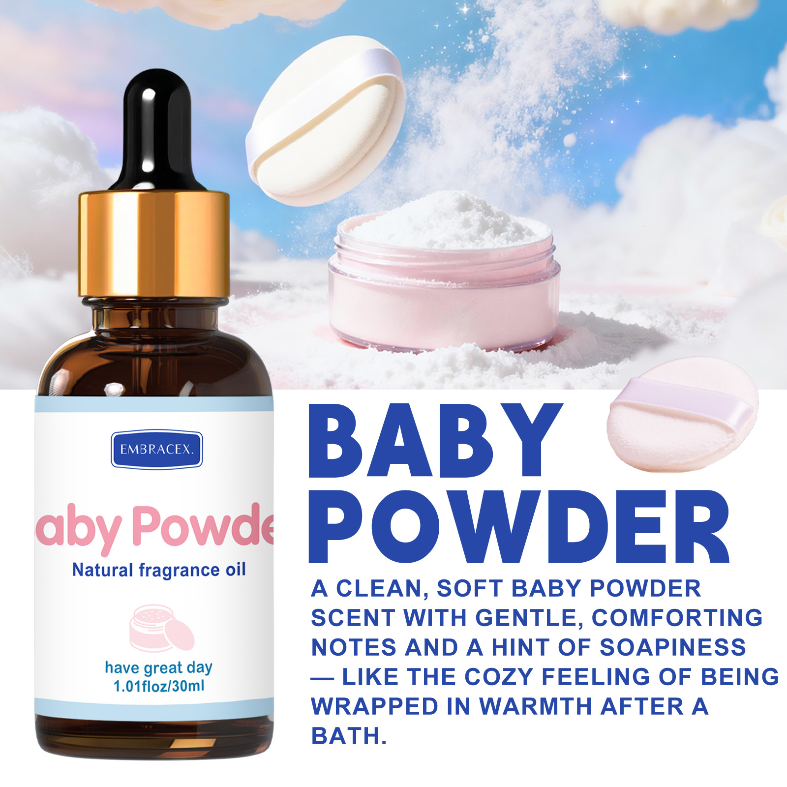 30ml Baby Powder Essential Oil - Candle Fragrance Supplies avaliação e preço