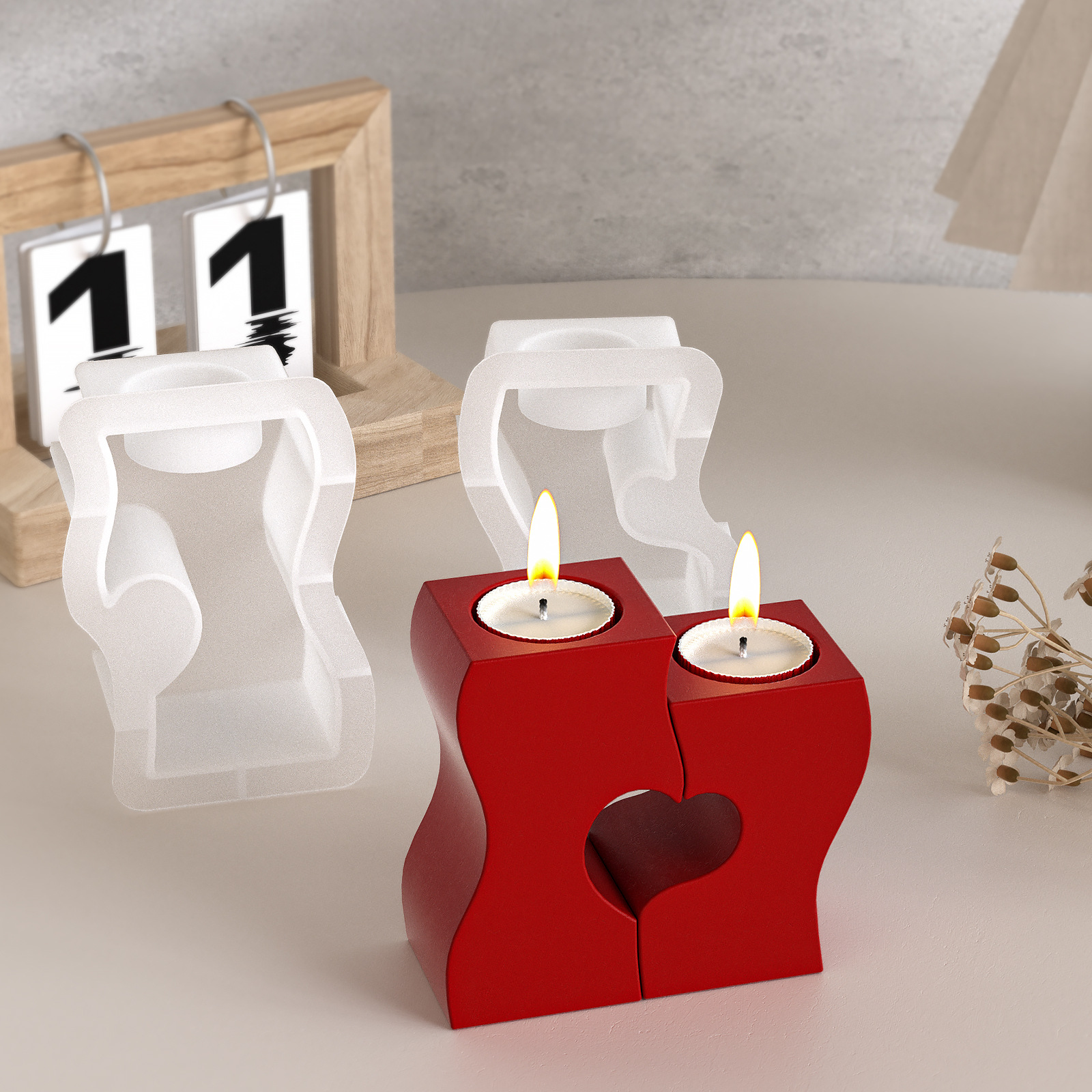 S Heart Candlestick Silicone M - Candle Making Supplies Kit avaliação e preço