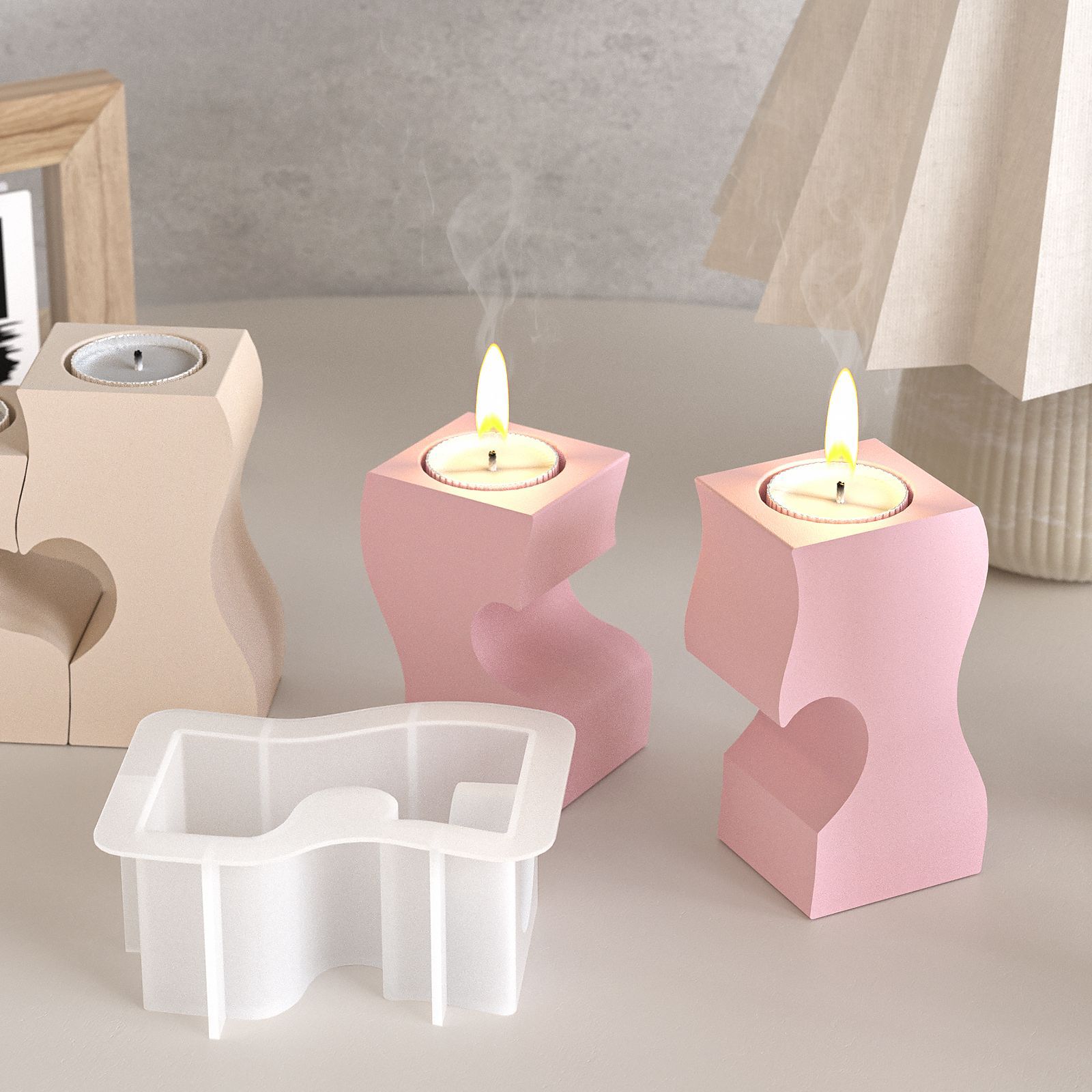 S Heart Candlestick Silicone M - Candle Making Supplies Kit avaliação e preço