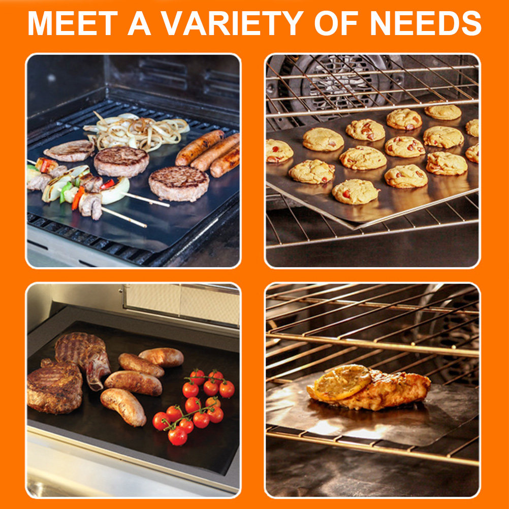 3Pcs Grill Mat Non-Stick Food  - Heat Resistant Mat avaliação e preço