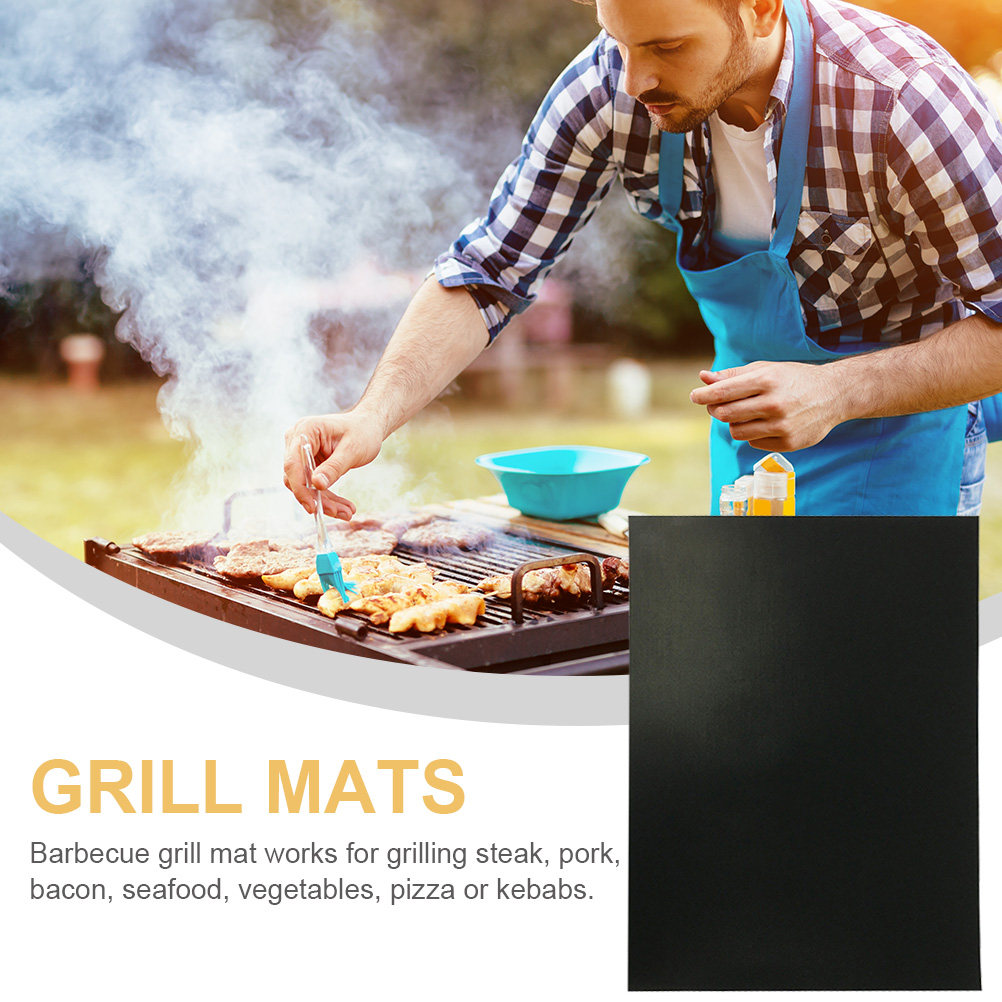 3Pcs Grill Mat Non-Stick Food  - Heat Resistant Mat avaliação e preço