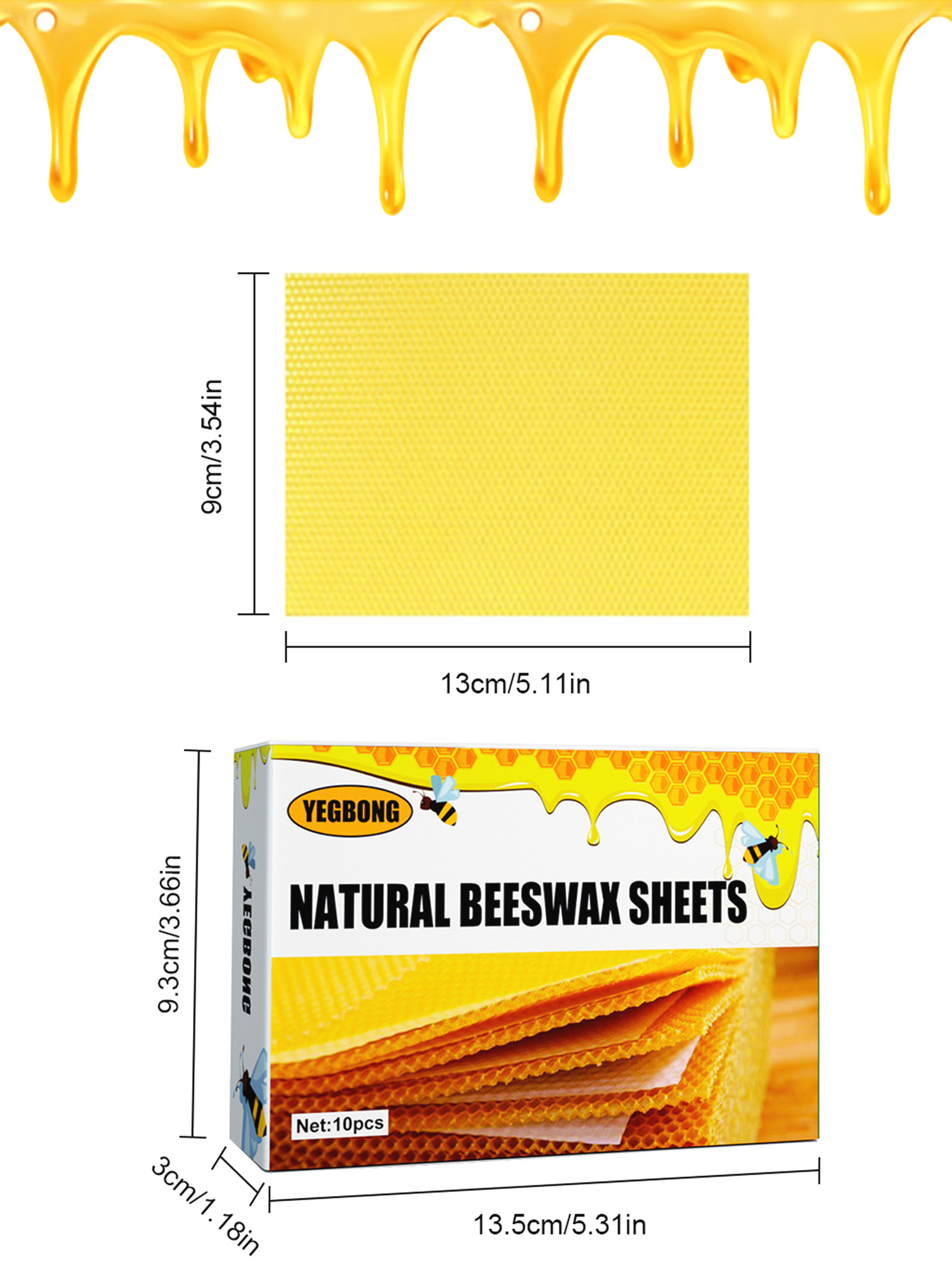 10Pcs Natural Honeycomb Bee Wa - Candle Making Supplies Kit avaliação e preço