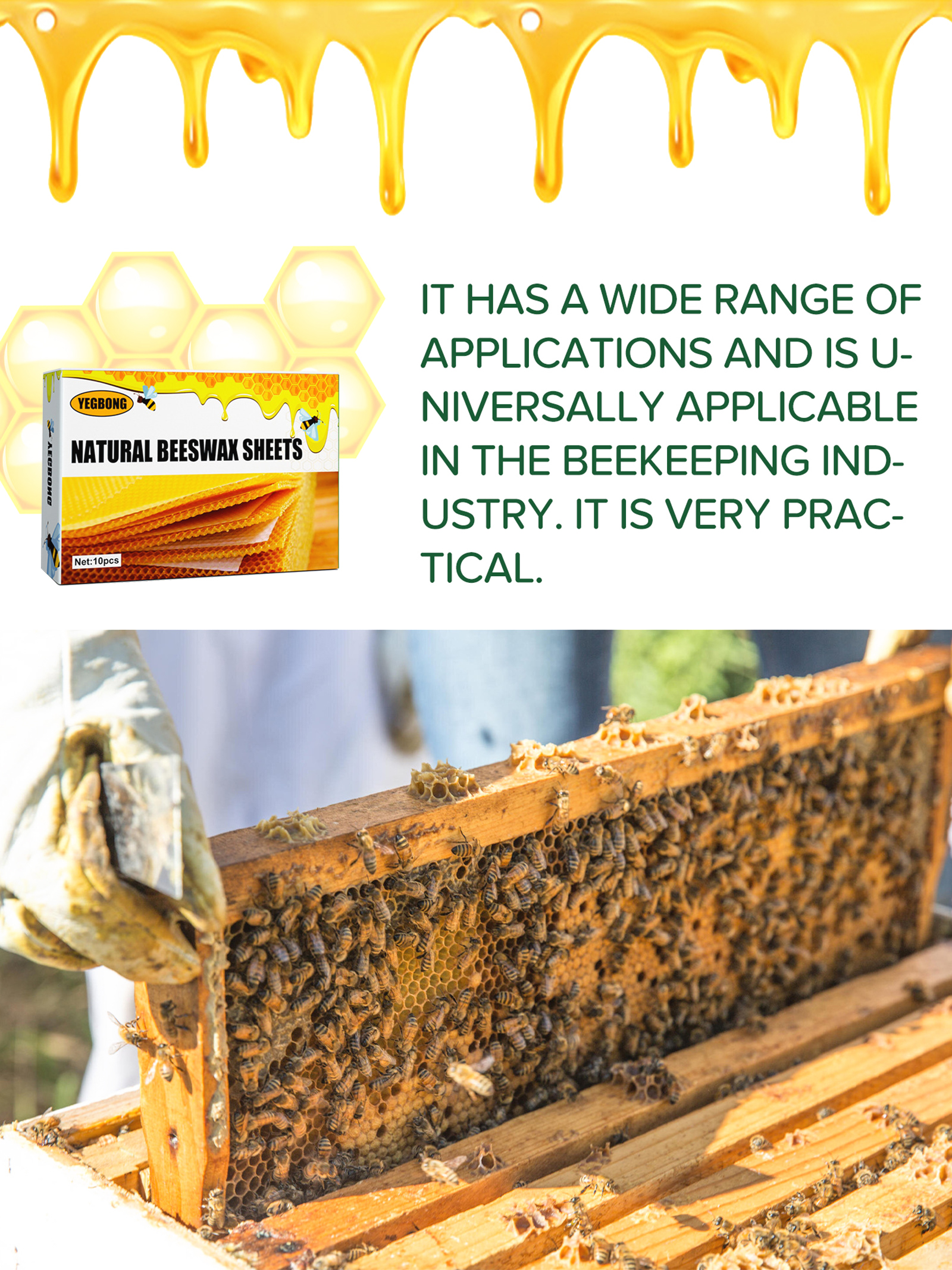 10Pcs Natural Honeycomb Bee Wa - Candle Making Supplies Kit avaliação e preço