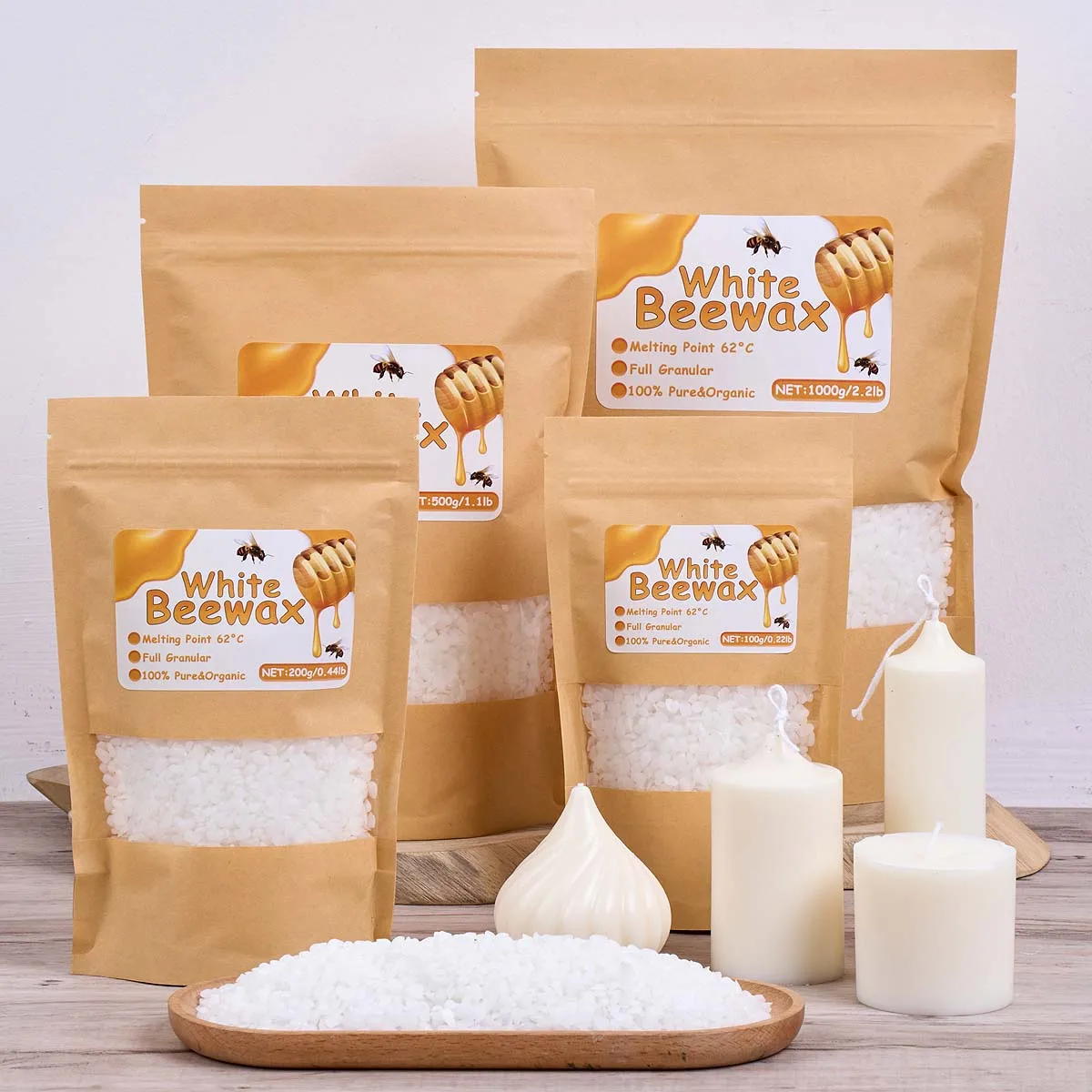 500g White Beeswax DIY Candle  - Candle Supplies Beeswax avaliação e preço