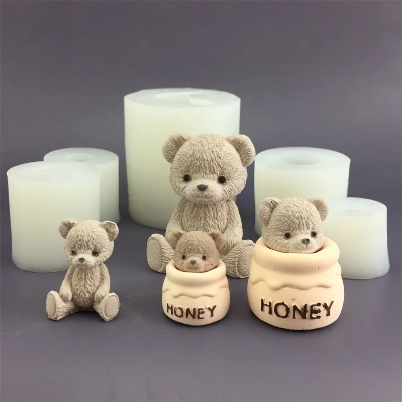 Cute Bear Honey Jar Silicone C - Candle Supplies Shop avaliação e preço