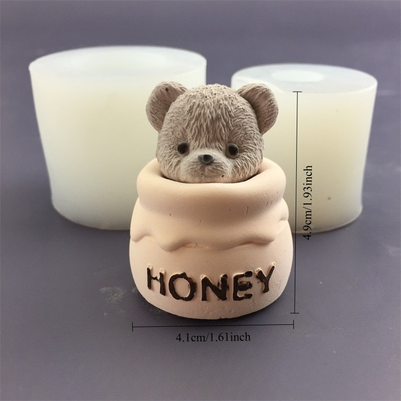 Cute Bear Honey Jar Silicone C - Candle Supplies Shop avaliação e preço